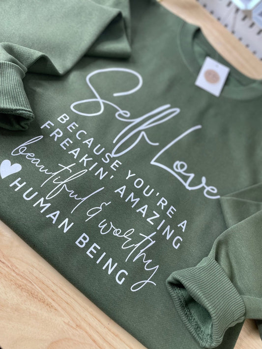Self Love Crewneck Sweatshirt - Elle Thrive Boutique